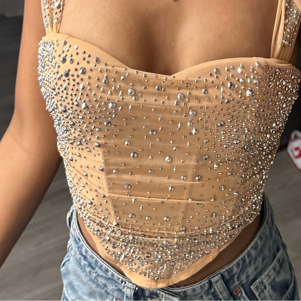 Under The Spot Light Rhinestone Bustier